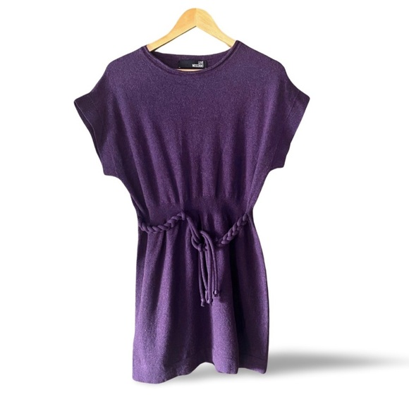 Love Moschino Rich Purple Crew Neck wool Dress - Picture 7 of 9